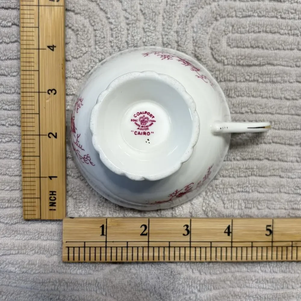 Vintage Coalport Cairo Pink Bone China Teacup and Saucer Set England